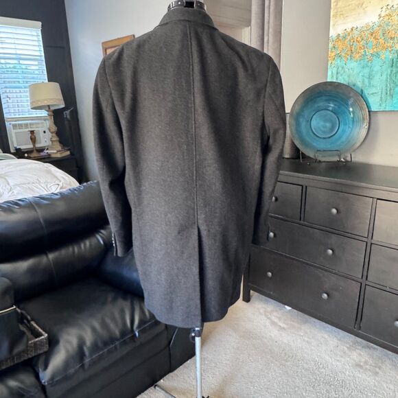 Calvin Klein Men’s 46R Charcoal Gray Wool-Blend Overcoat Classic - Picture 2 of 15